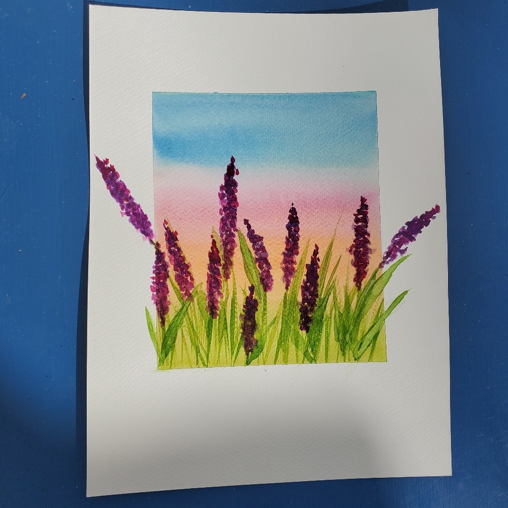 Colorful Floral Watercolor Painting 9 X 12in.